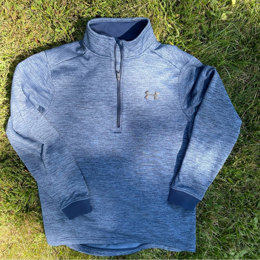 Under Armour Heathered Blue Loose Fit 1/4 Zip Pullover